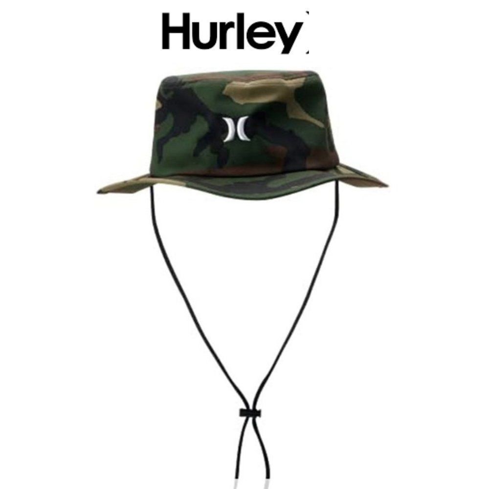 Hurley Men's Vagabond Camouflage Bucket Sun Hat with Strap